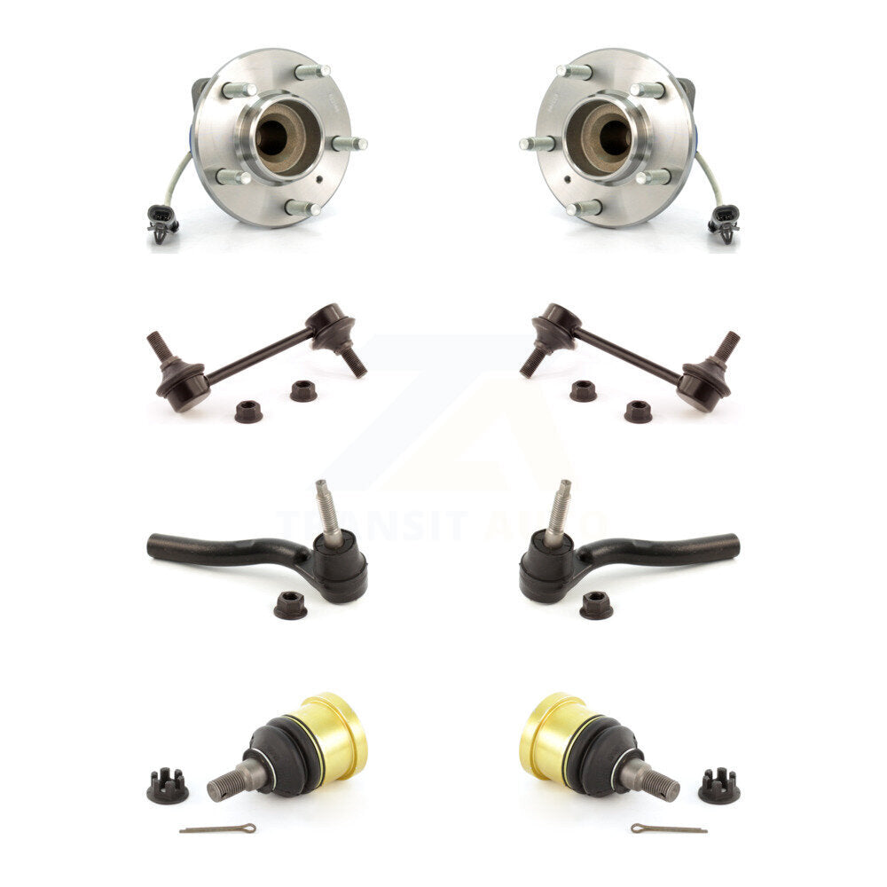 Hub Bearing Lower Ball Joint Outer Tie Rod Link Front Kit (8Pc) For Cadillac CTS