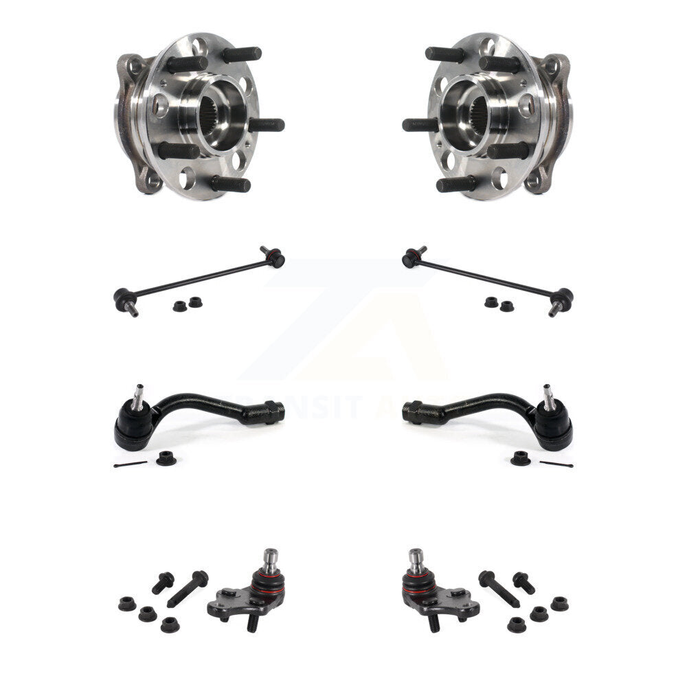 Hub Bearing Lower Ball Joint Outer Tie Rod Link Front Kit (8Pc) For Kia Sorento