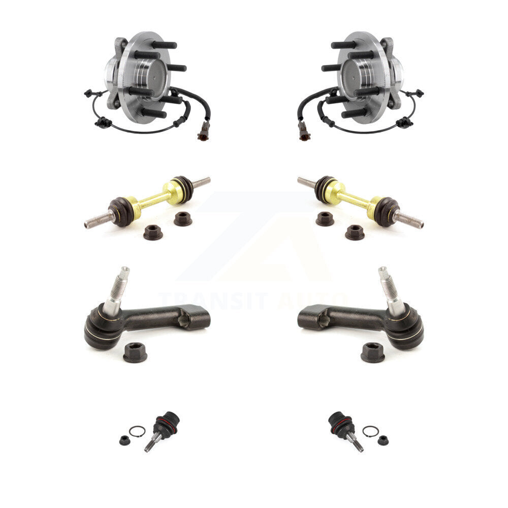 Hub Bearing Lower Ball Joint Outer Tie Rod & Link Front Kit (8Pc) For Ford F-150