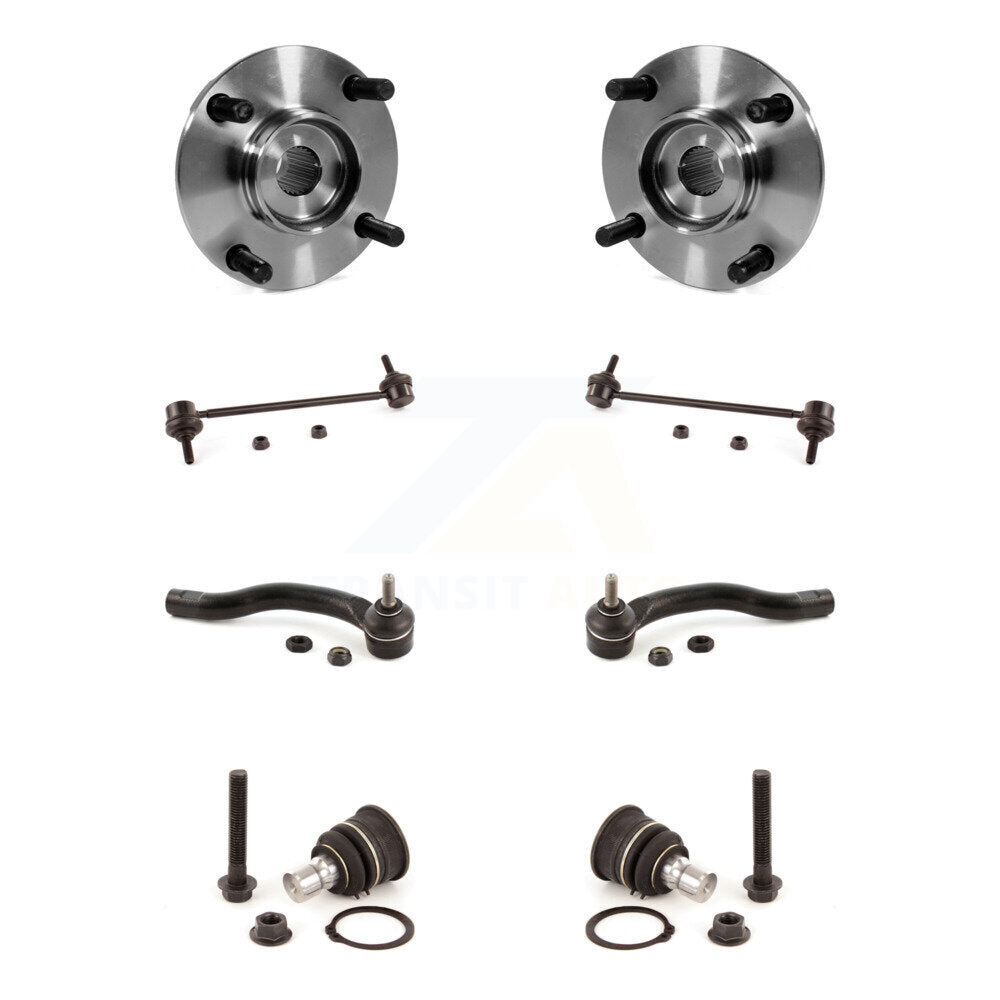 Hub Bearing Lower Ball Joint Outer Tie Rod Link Front Kit (8Pc) For Nissan Versa