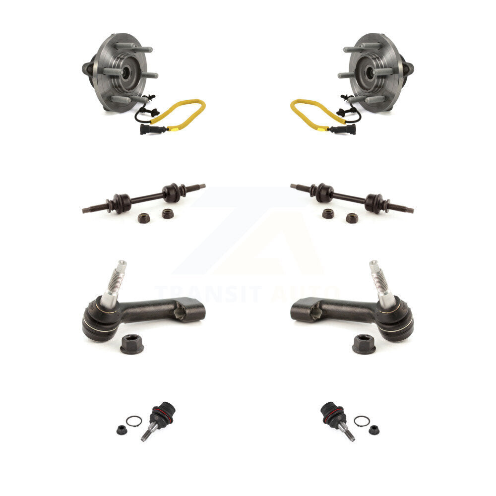 Hub Bearing Lower Ball Joint Outer Tie Rod & Link Front Kit (8Pc) For Ford F-150