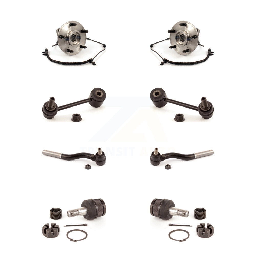 Bearing Lower Ball Joint Outer Tie Rod & Link Front Kit (8Pc) For Jeep Wrangler