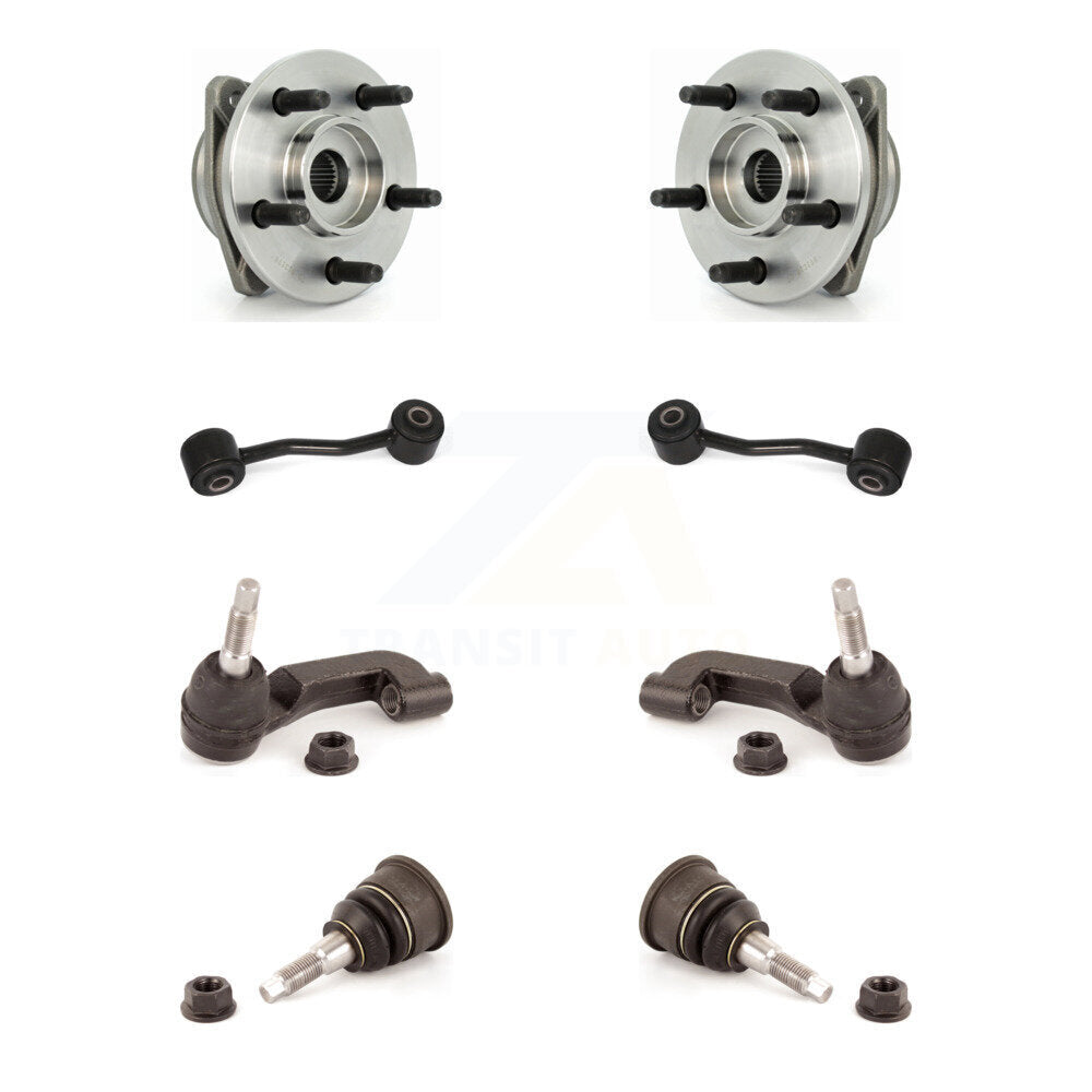 Hub Bearing Lower Ball Joint Outer Tie Rod Link Front Kit (8Pc) For Jeep Liberty