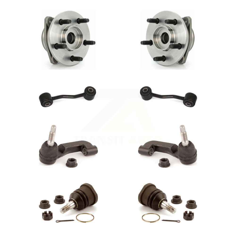 Hub Bearing Lower Ball Joint Outer Tie Rod Link Front Kit (8Pc) For Jeep Liberty