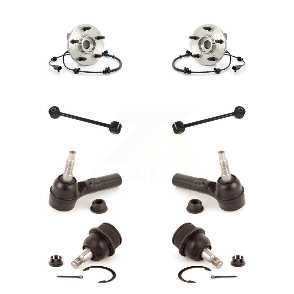 Hub Bearing Lower Ball Joint Outer Tie Rod & Link Front Kit (8Pc) For Jeep Grand