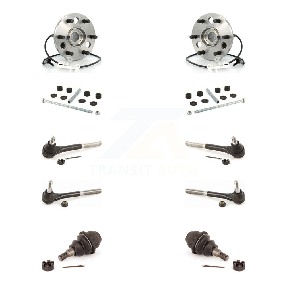 Hub Bearing Lower Ball Joint Outer Inner Tie Rod End Sway Bar Link Front Kit For