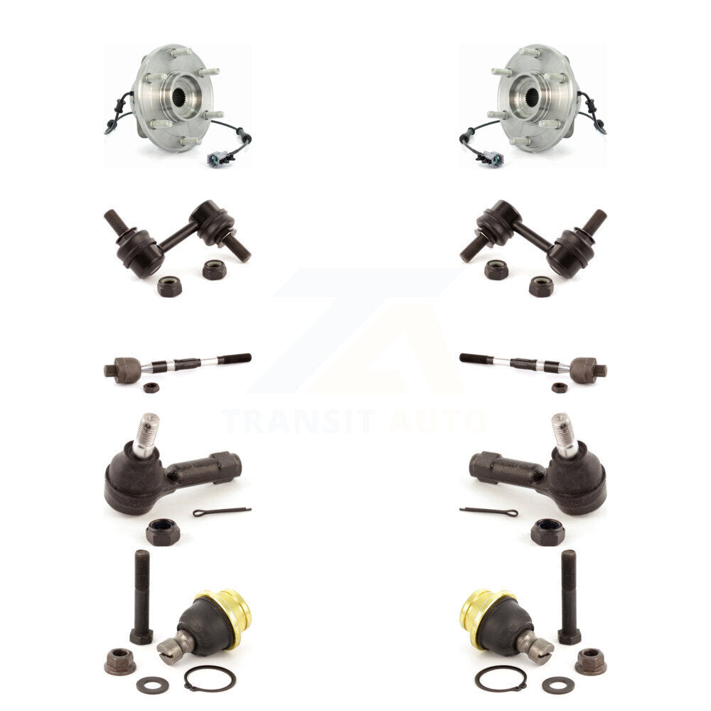 Hub Bearing Lower Ball Joint Outer Inner Tie Rod End Sway Bar Link Front Kit For