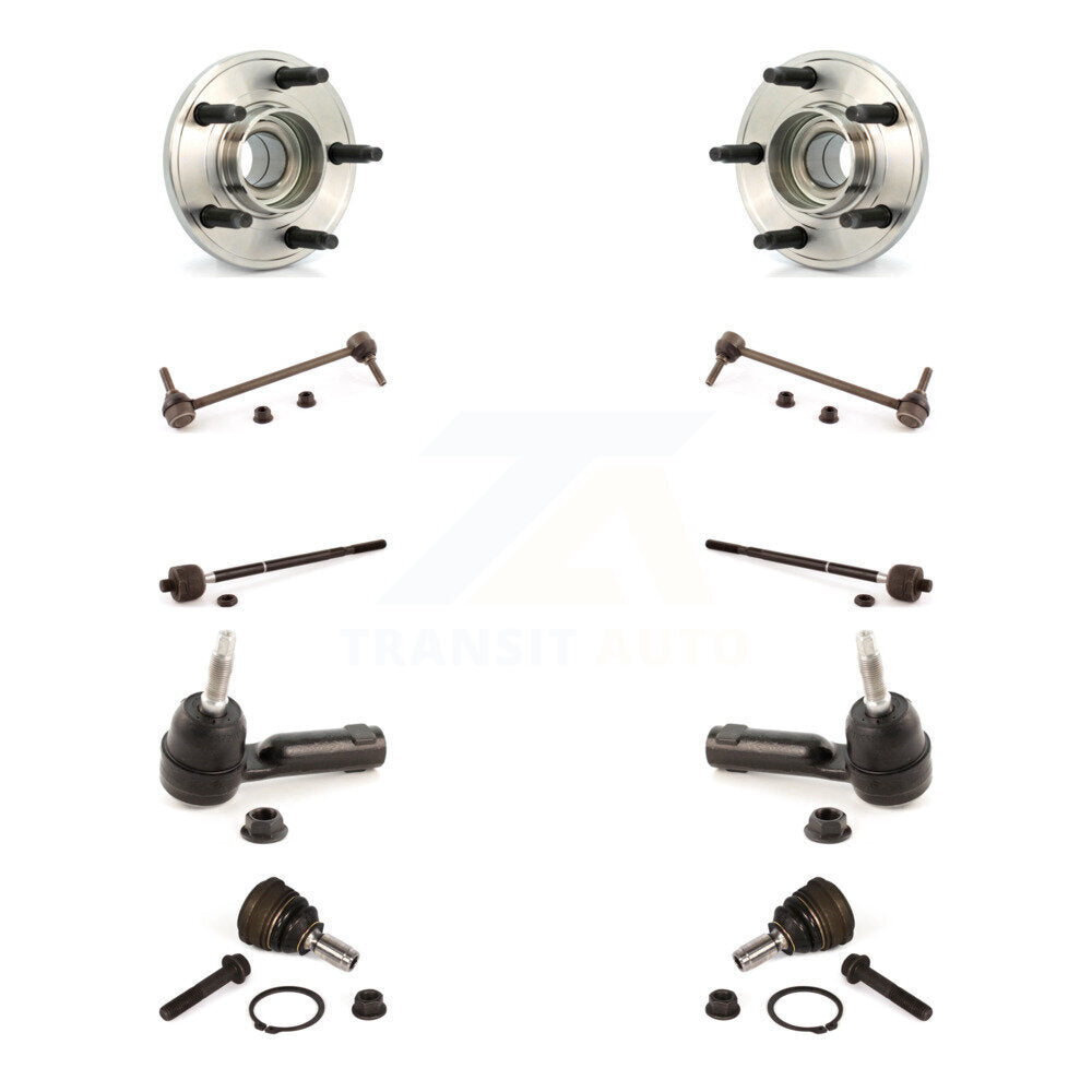 Hub Bearing Lower Ball Joint Outer Inner Tie Rod Link Front Kit For Ford Mustang