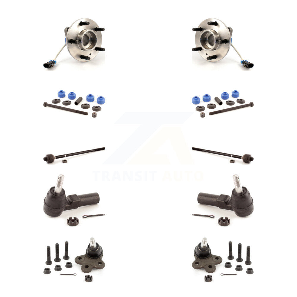 Hub Bearing Lower Ball Joint Outer Inner Tie Rod Link Front Kit (10Pc) For Buick