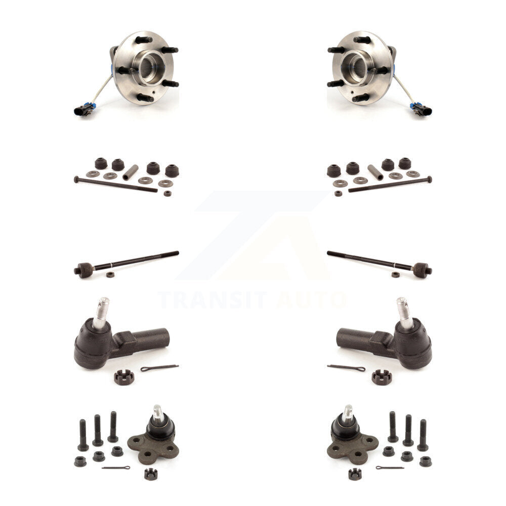 Hub Bearing Lower Ball Joint Outer Inner Tie Rod Link Front Kit (10Pc) For Buick