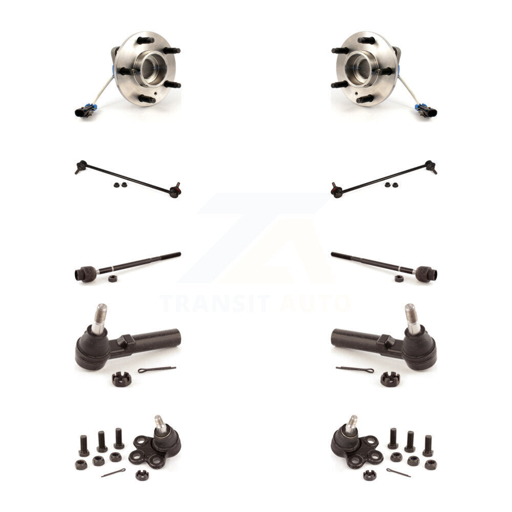 Hub Bearing Lower Ball Joint Outer Inner Tie Rod Link Front Kit (10Pc) For Buick