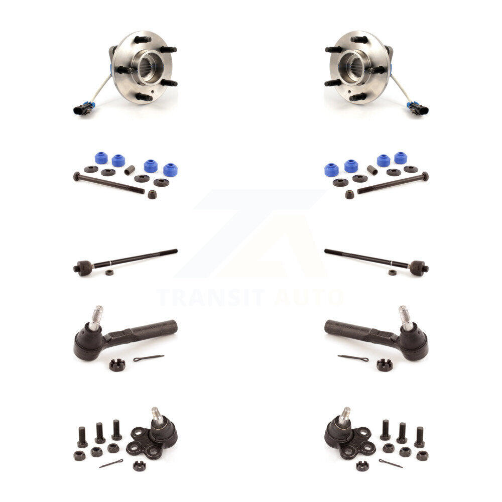 Hub Bearing Lower Ball Joint Outer Inner Tie Rod Link Front Kit (10Pc) For Buick