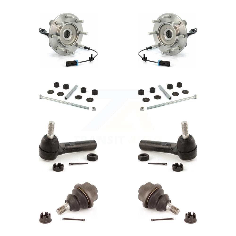 Hub Bearing Lower Ball Joint Outer Tie Rod Link Front Kit For GMC Sierra 3500 HD
