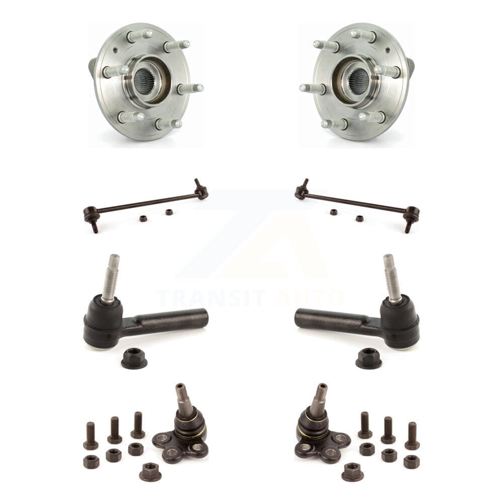 Hub Bearing Lower Ball Joint Outer Tie Rod & Link Front Kit For GMC Acadia Buick
