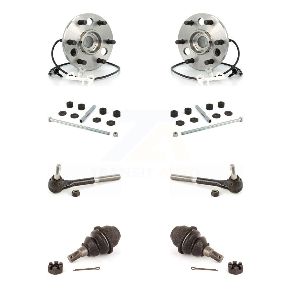 Hub Bearing Lower Ball Joint Outer Tie Rod Link Front Kit For Cadillac Escalade