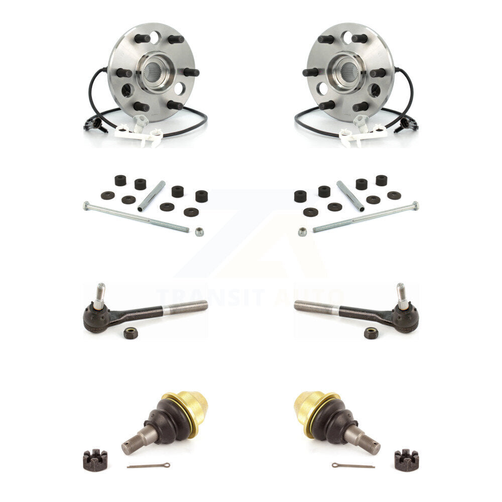 Hub Bearing Lower Ball Joint Outer Tie Rod Link Front Kit For GMC Yukon Cadillac