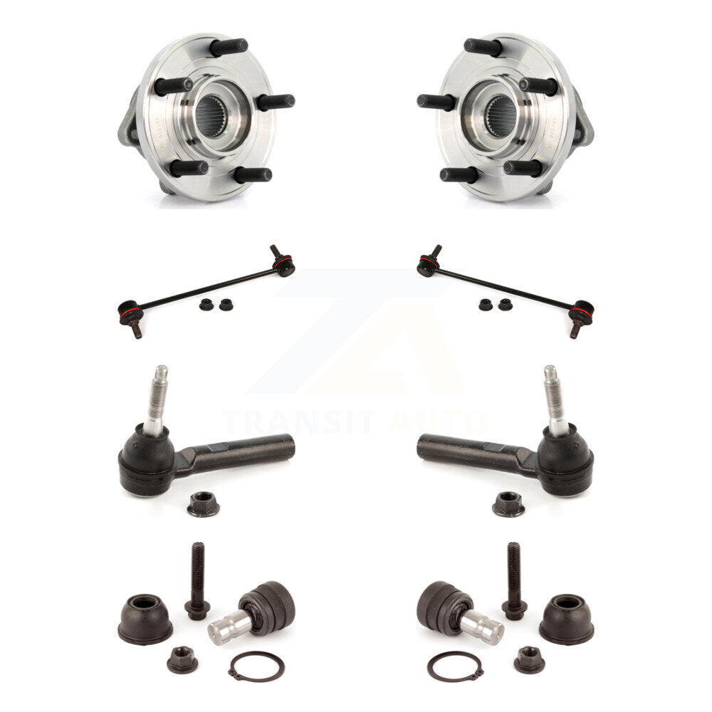 Hub Bearing Lower Ball Joint Outer Tie Rod Link Front Kit For 2009 Dodge Caliber