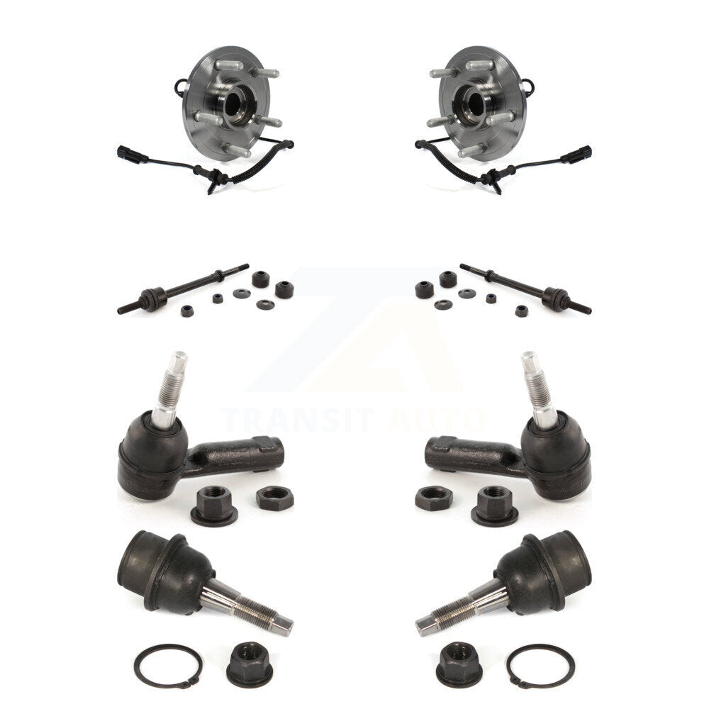 Hub Bearing Lower Ball Joint Outer Tie Rod Link Front Kit For 2012 Ram 1500 4WD