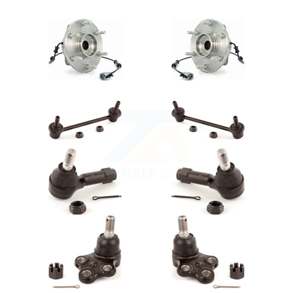 Hub Bearing Lower Ball Joint Outer Tie Rod Link Front Kit For Nissan Pathfinder