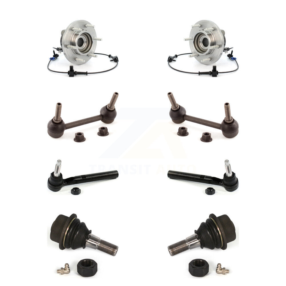 Hub Bearing Lower Ball Joint Outer Tie Rod Sway Bar Link Front Kit For Hummer H3