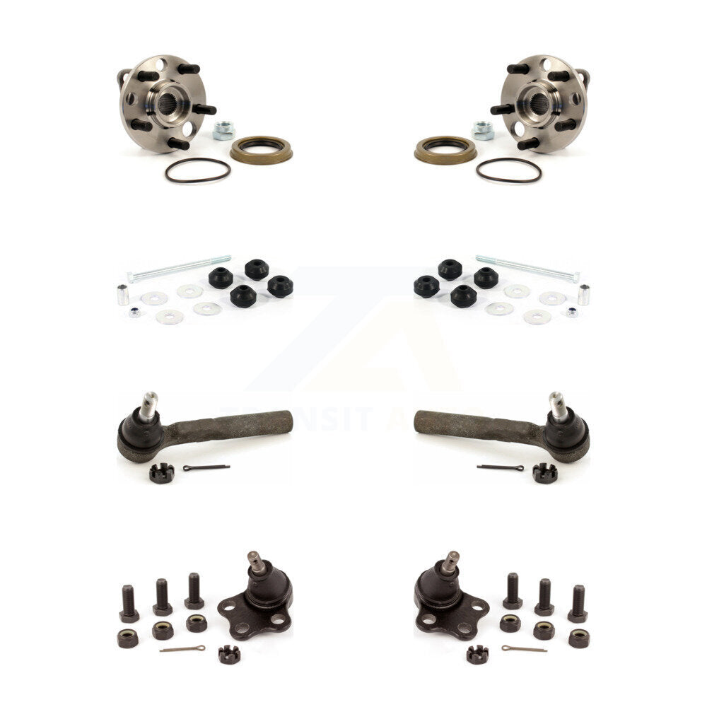 Hub Bearing Lower Ball Joint Outer Tie Rod Link Front Kit For Chevrolet Cavalier