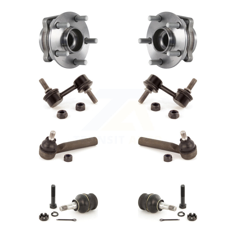 Hub Bearing Lower Ball Joint Outer Tie Rod End Link Front Kit For Subaru Impreza