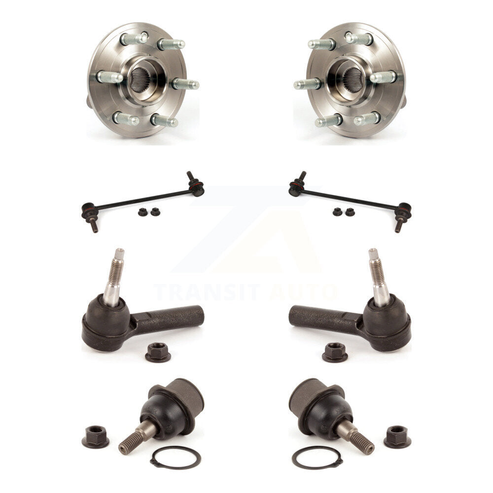 Hub Bearing Lower Ball Joint Outer Tie Rod Link Front Kit For 2010 Cadillac SRX