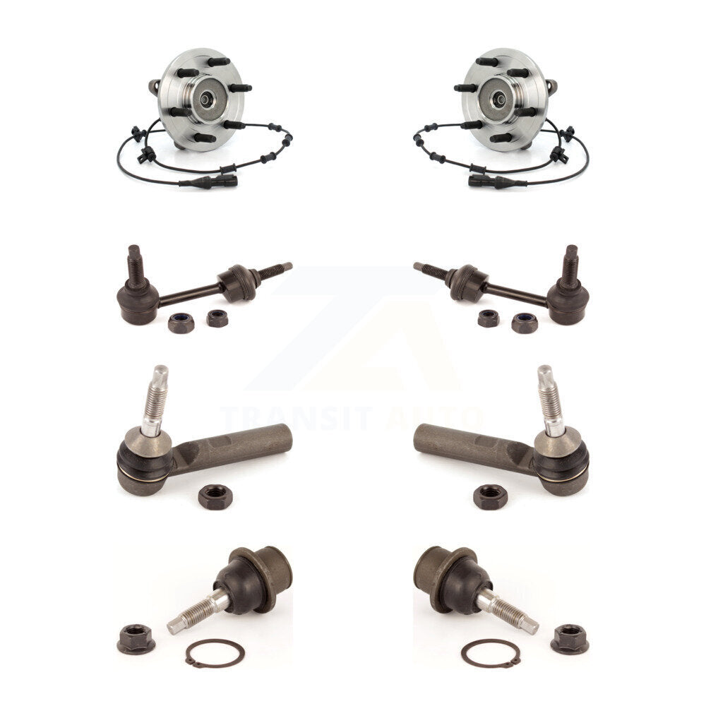 Hub Bearing Lower Ball Joint Outer Tie Rod & Link Front Kit For Ford Expedition