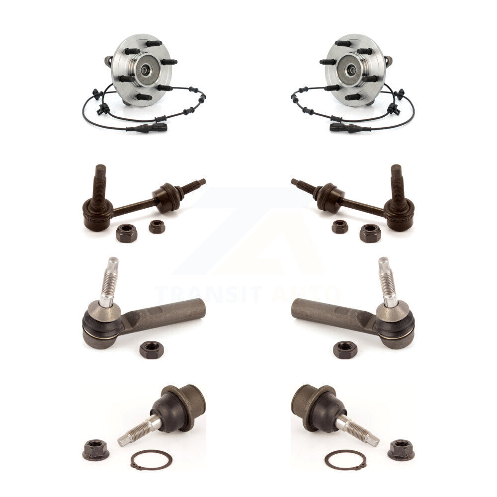 Hub Bearing Lower Ball Joint Outer Tie Rod & Link Front Kit For Ford Expedition