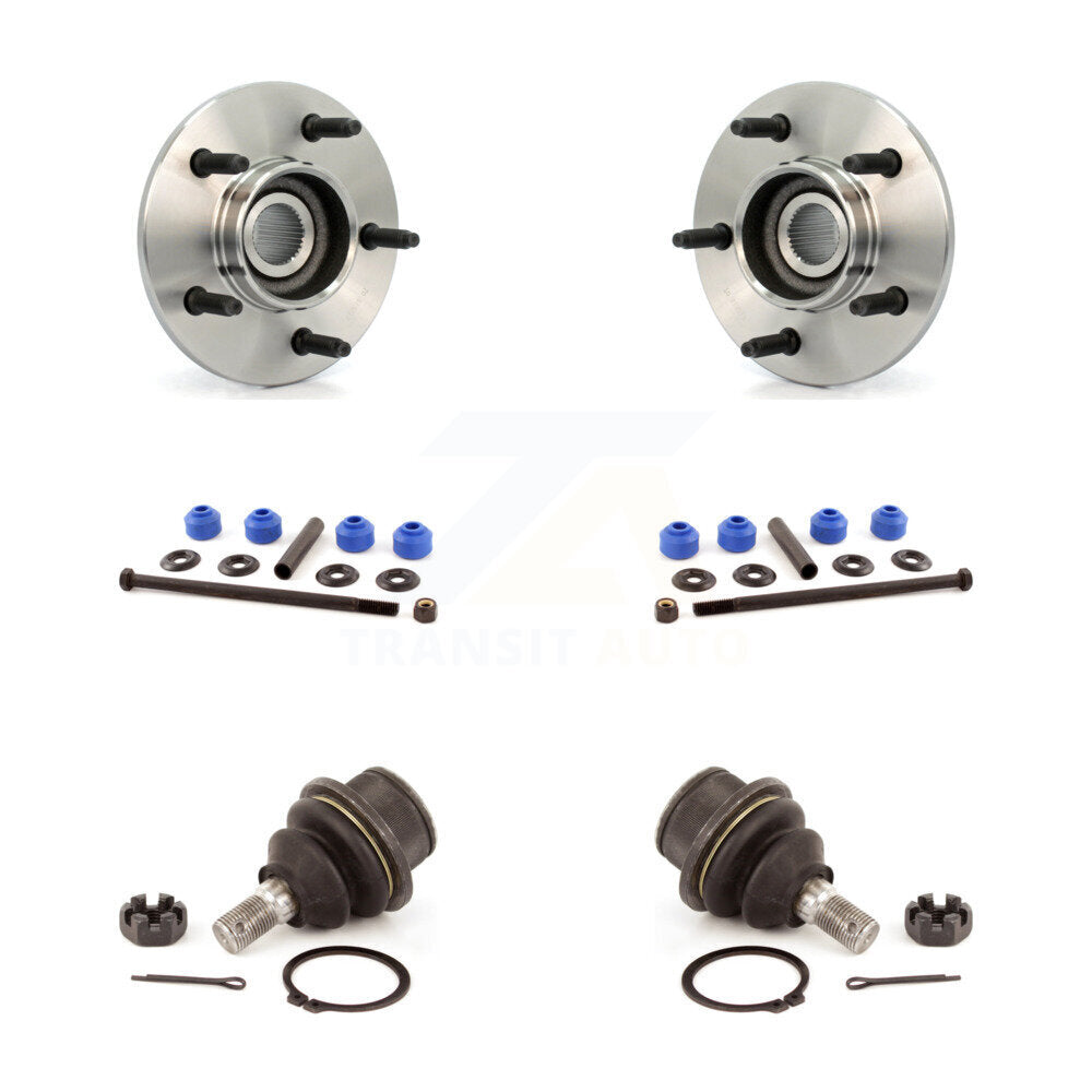 Hub Bearing Lower Ball Joint Link Front Kit For Ford F-150 4WD with 2-Wheel ABS
