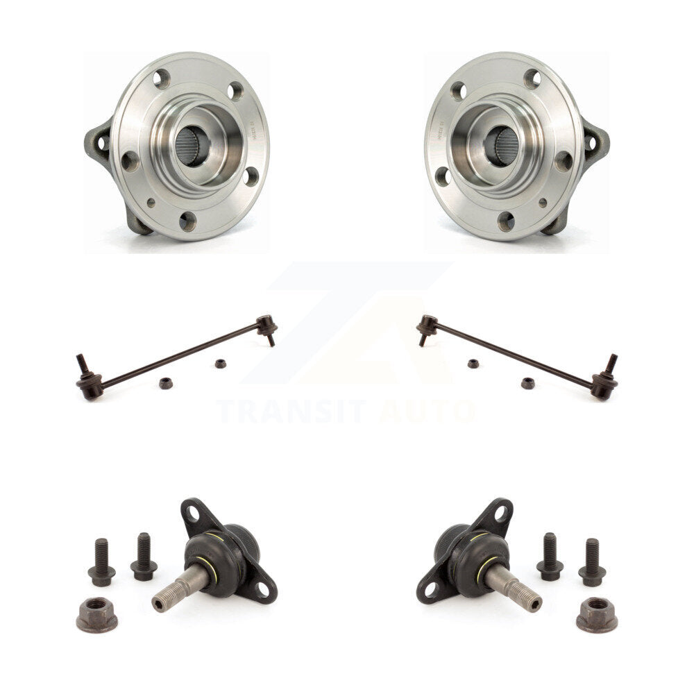 Hub Bearing Lower Ball Joint & Sway Bar Stabilizer Link Front Kit For Volvo S60