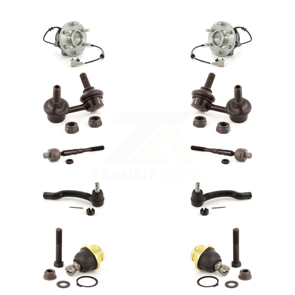Bearing Lower Ball Joint Outer Inner Tie Rod & Link Front Kit (10Pc) For Nissan