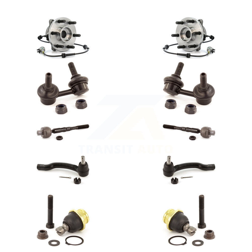 Bearing Lower Ball Joint Outer Inner Tie Rod & Link Front Kit (10Pc) For Nissan