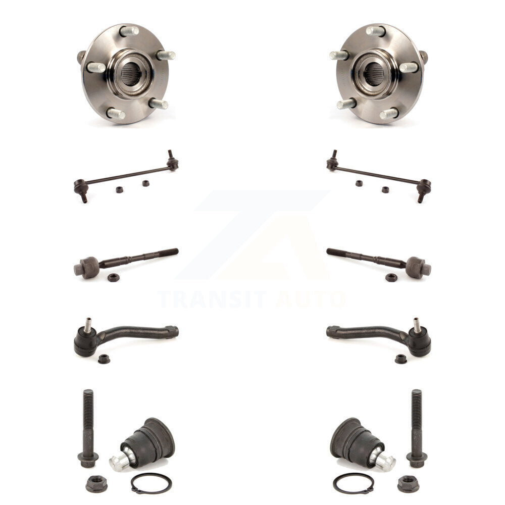 Bearing Lower Ball Joint Outer Inner Tie Rod & Link Front Kit (10Pc) For Nissan