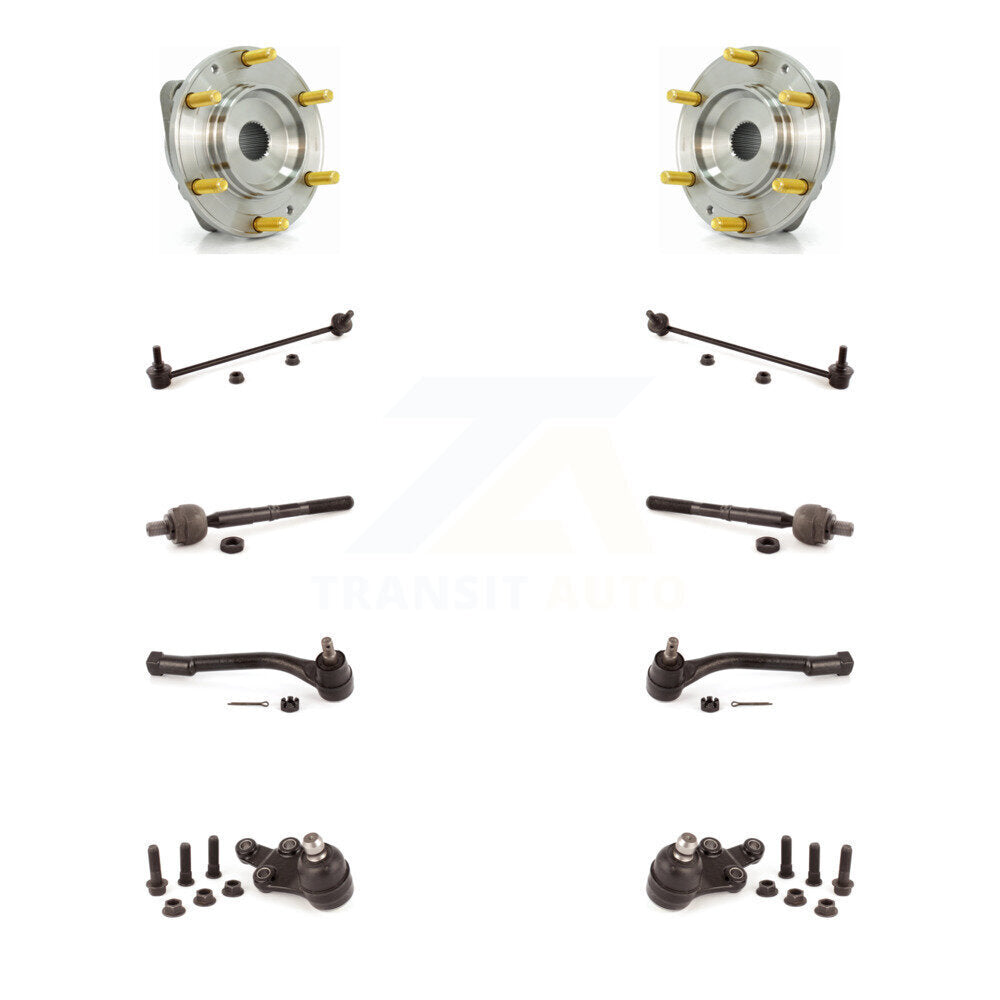 Hub Bearing Lower Ball Joint Outer Inner Tie Rod & Link Front Kit (10Pc) For Kia
