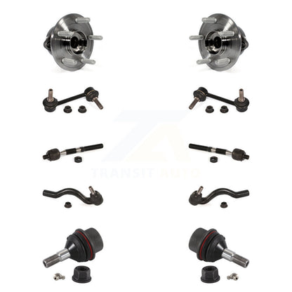 Hub Bearing Lower Ball Joint Outer Inner Tie Rod Link Front Kit (10Pc) For Jeep