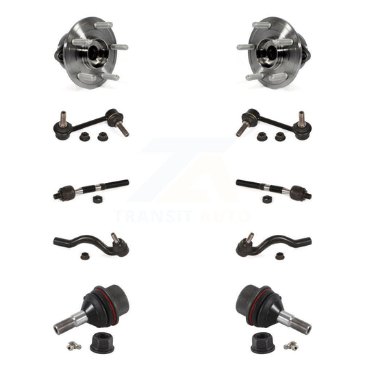 Hub Bearing Lower Ball Joint Outer Inner Tie Rod Link Front Kit (10Pc) For Jeep