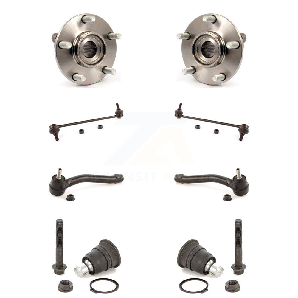 Hub Bearing Lower Ball Joint Outer Tie Rod Link Front Kit (8Pc) For Nissan Rogue