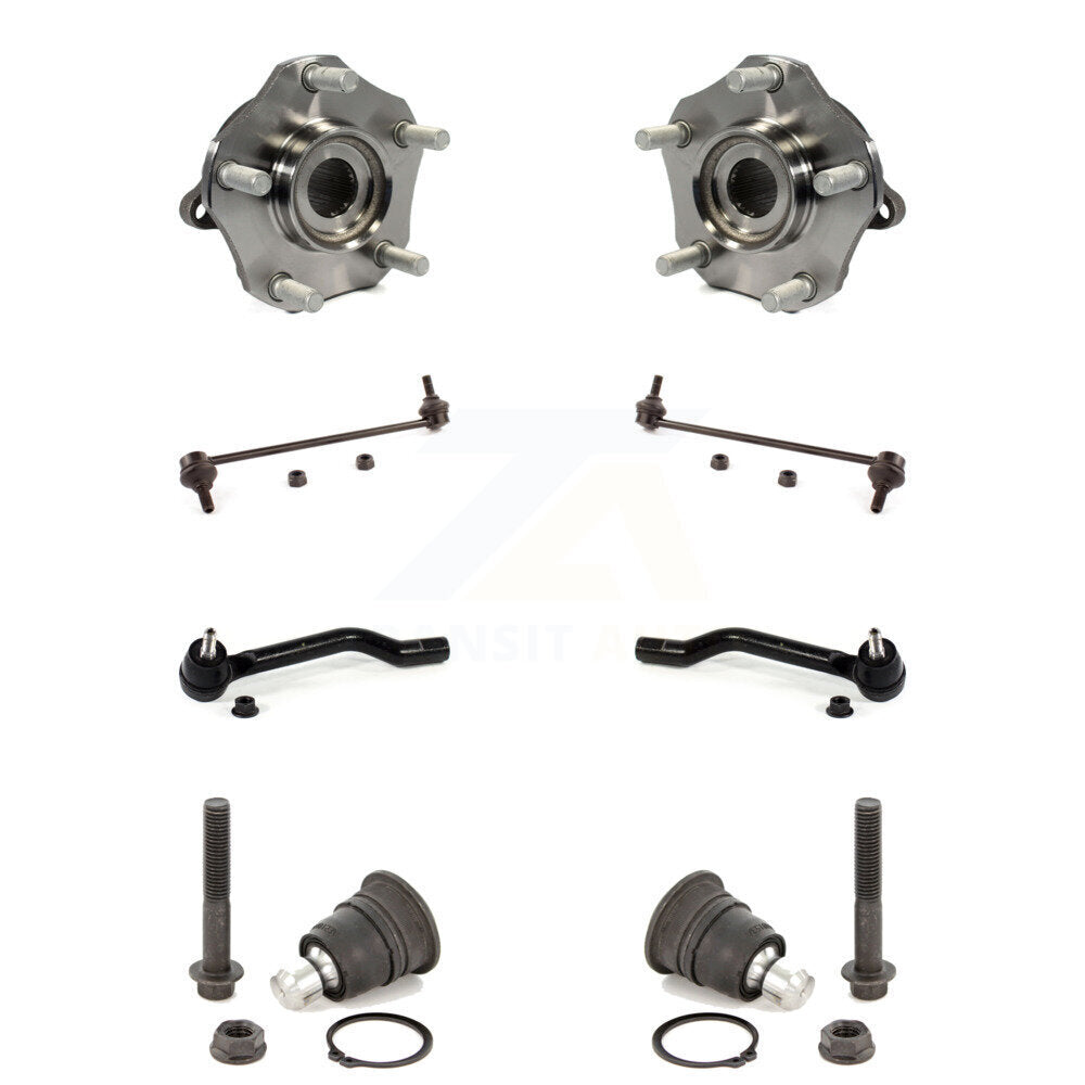 Hub Bearing Lower Ball Joint Outer Tie Rod Link Front Kit (8Pc) For Nissan Rogue