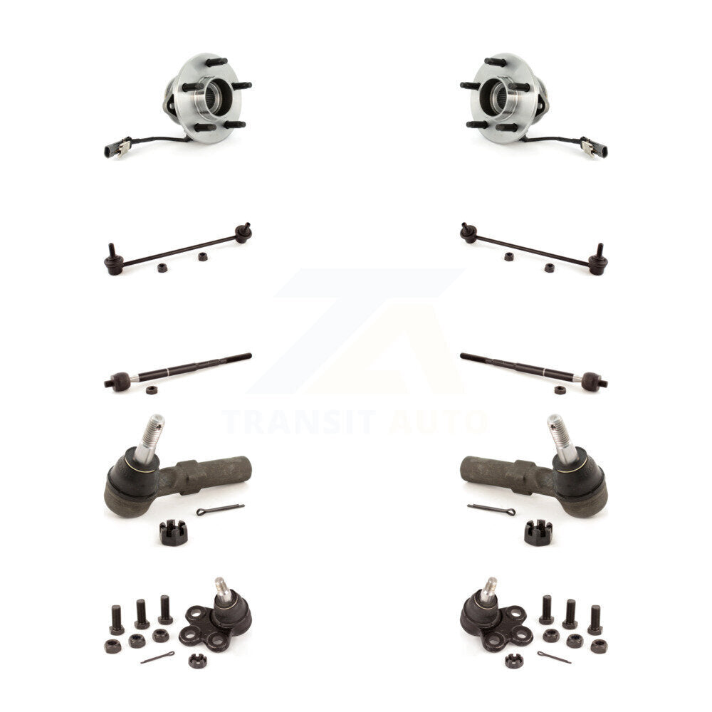 Hub Bearing Lower Ball Joint Outer Inner Tie Rod & Link Front Kit For Saturn Vue