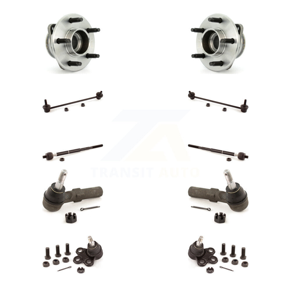 Hub Bearing Lower Ball Joint Outer Inner Tie Rod & Link Front Kit For Saturn Vue