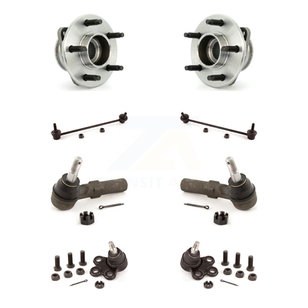 Hub Bearing Lower Ball Joint Outer Tie Rod & Link Front Kit (8Pc) For Saturn Vue