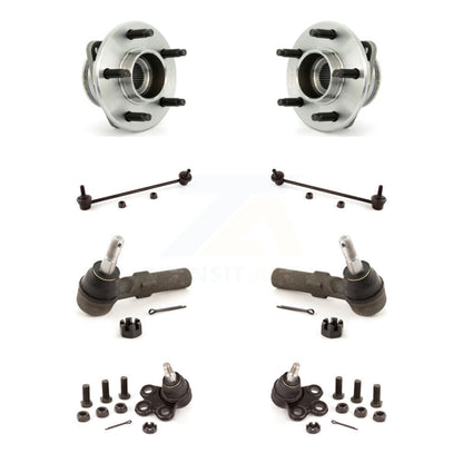 Hub Bearing Lower Ball Joint Outer Tie Rod & Link Front Kit (8Pc) For Saturn Vue