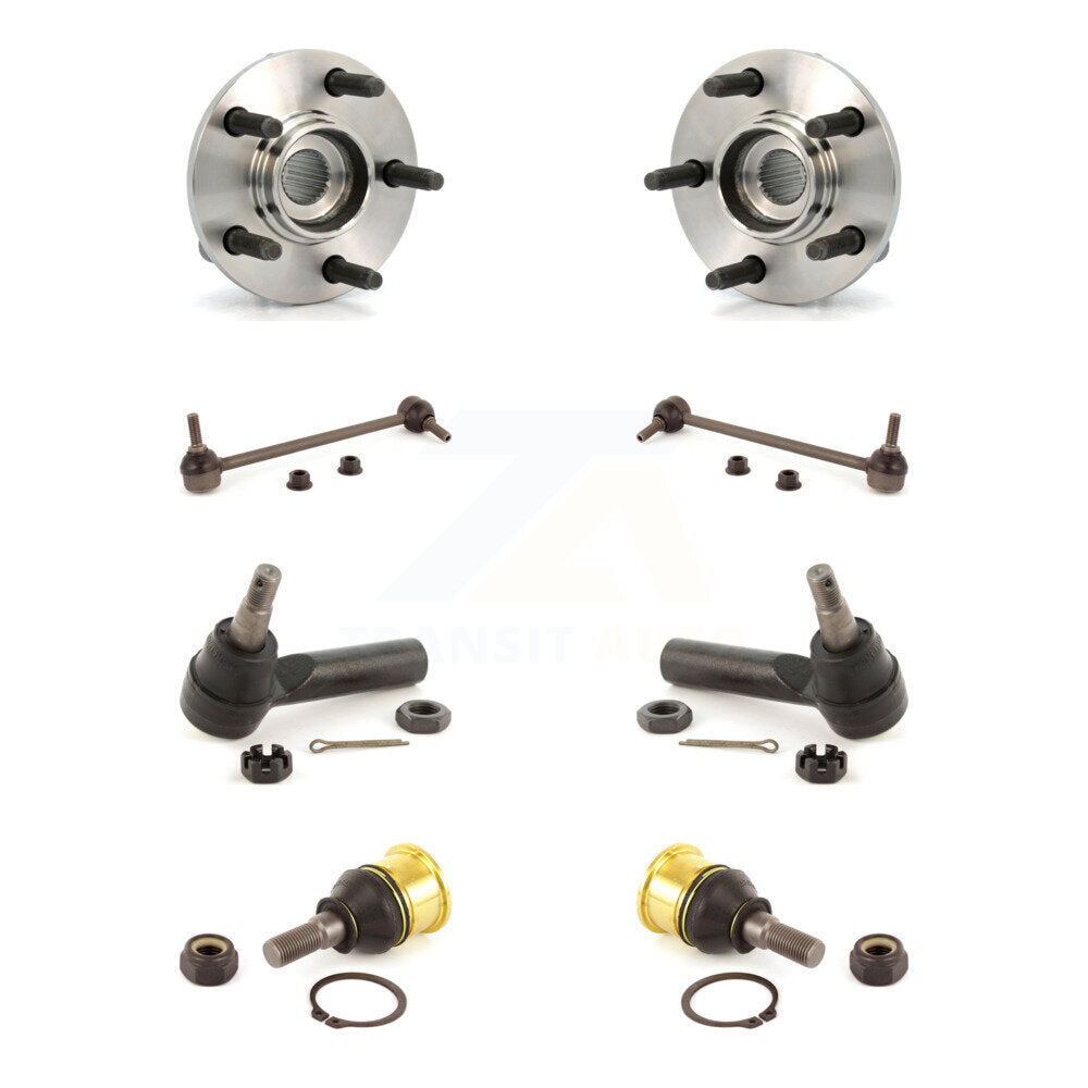 Hub Bearing Lower Ball Joint Outer Tie Rod Link Front Kit (8Pc) For Ford Taurus