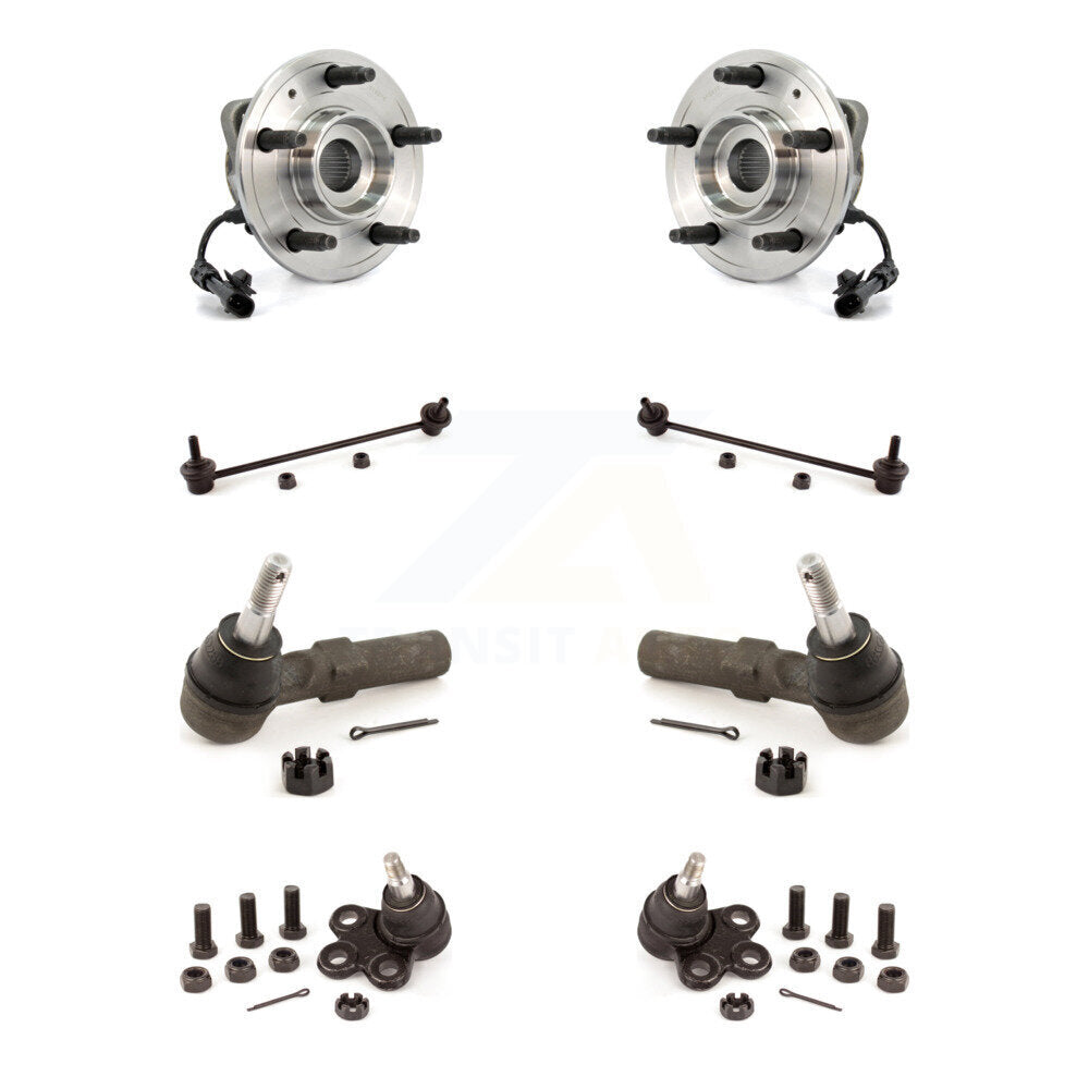 Hub Bearing Lower Ball Joint Outer Tie Rod & Link Front Kit (8Pc) For Chevrolet