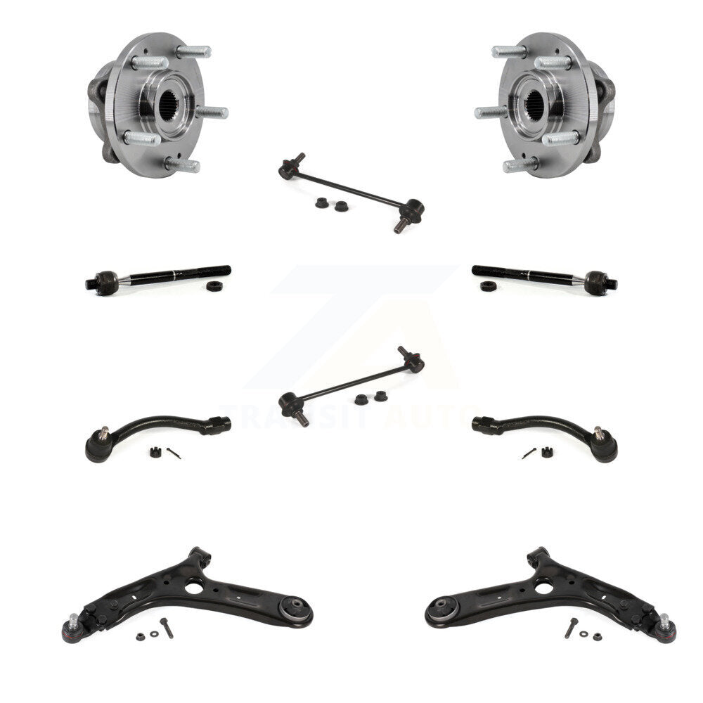 Bearing Lower Arm Outer Inner Tie Rod & Link Front Kit (10Pc) For 17-19 Kia Soul