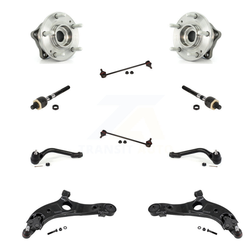 Bearing Lower Control Arm Outer Inner Tie Rod Link Front Kit (10Pc) For Hyundai