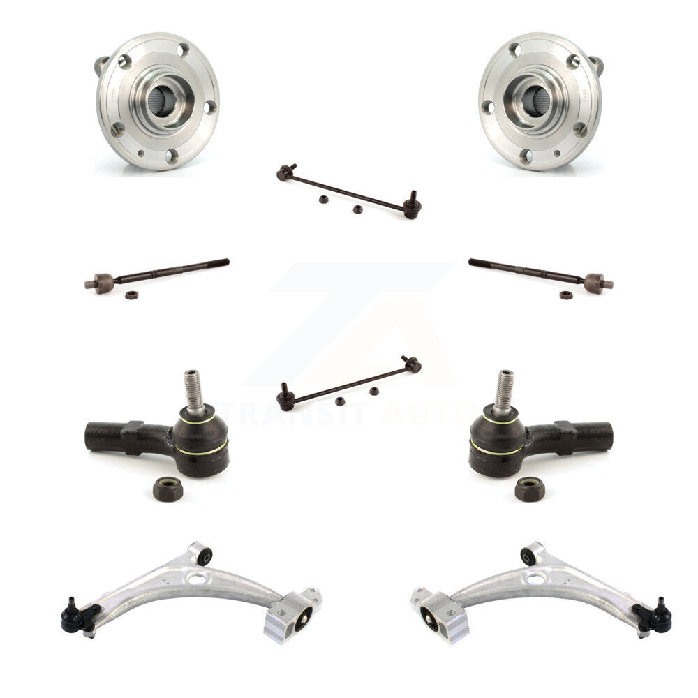 Hub Bearing Lower Control Arm Outer Inner Tie Rod & Link Front Kit (10Pc) For CC