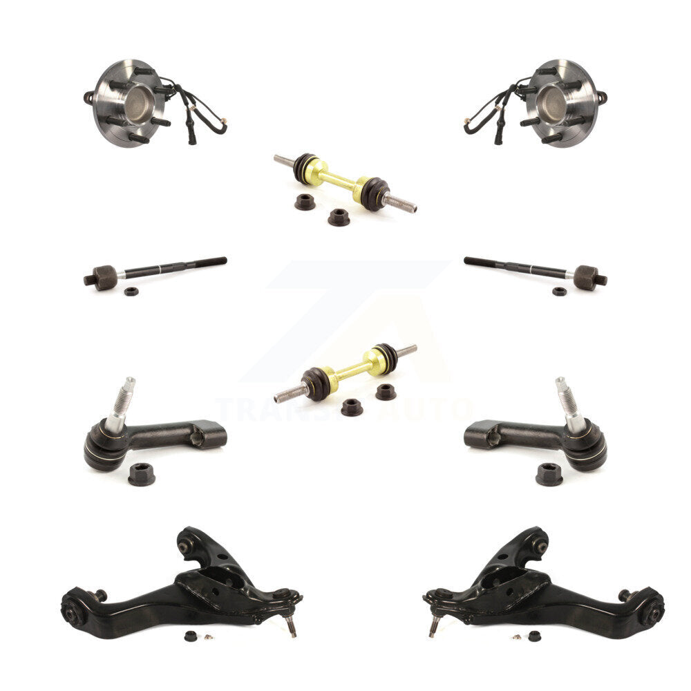 Bearing Lower Control Arm Outer Inner Tie Rod Link Front Kit (10Pc) For Ford RWD