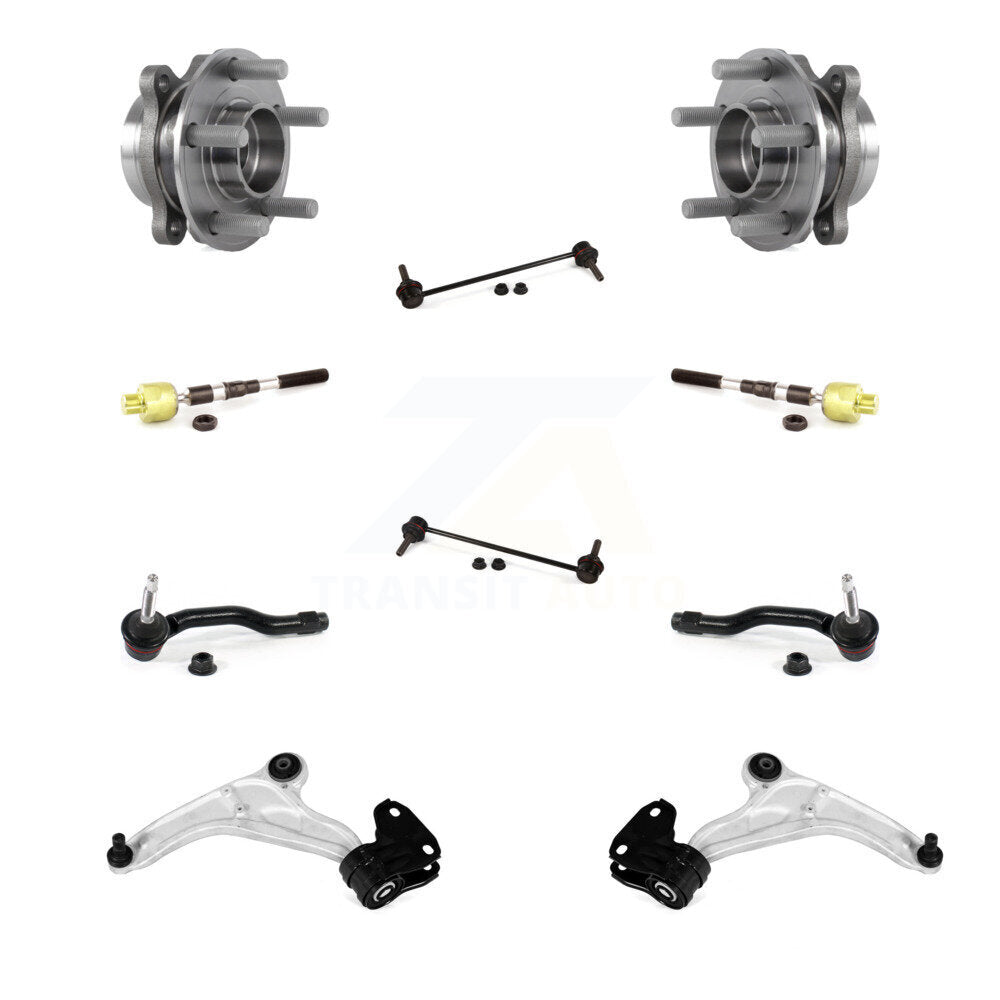 Hub Bearing Lower Control Arm Outer Inner Tie Rod & Link Front Kit For Ford Edge
